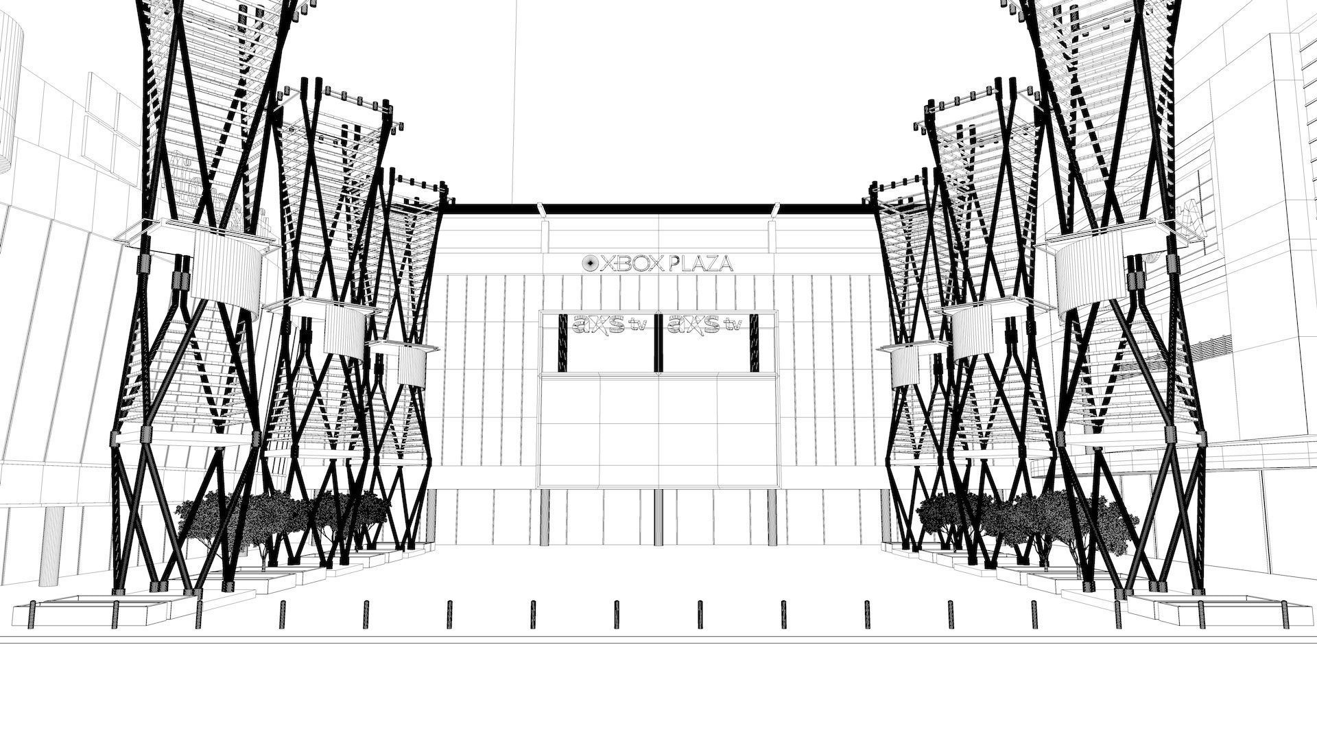 LA Live XBox Plaza 3D model_6