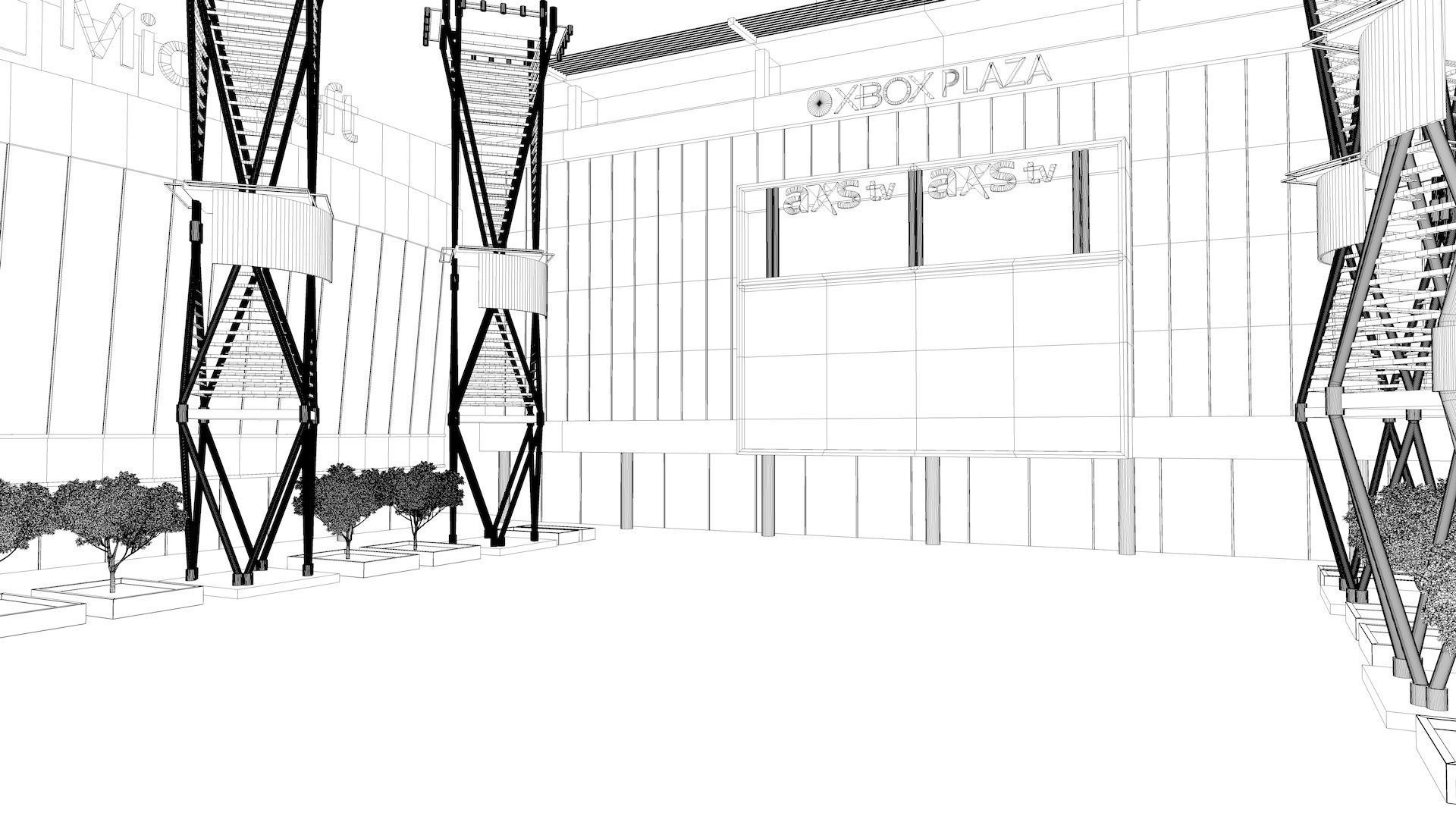 LA Live XBox Plaza 3D model_7