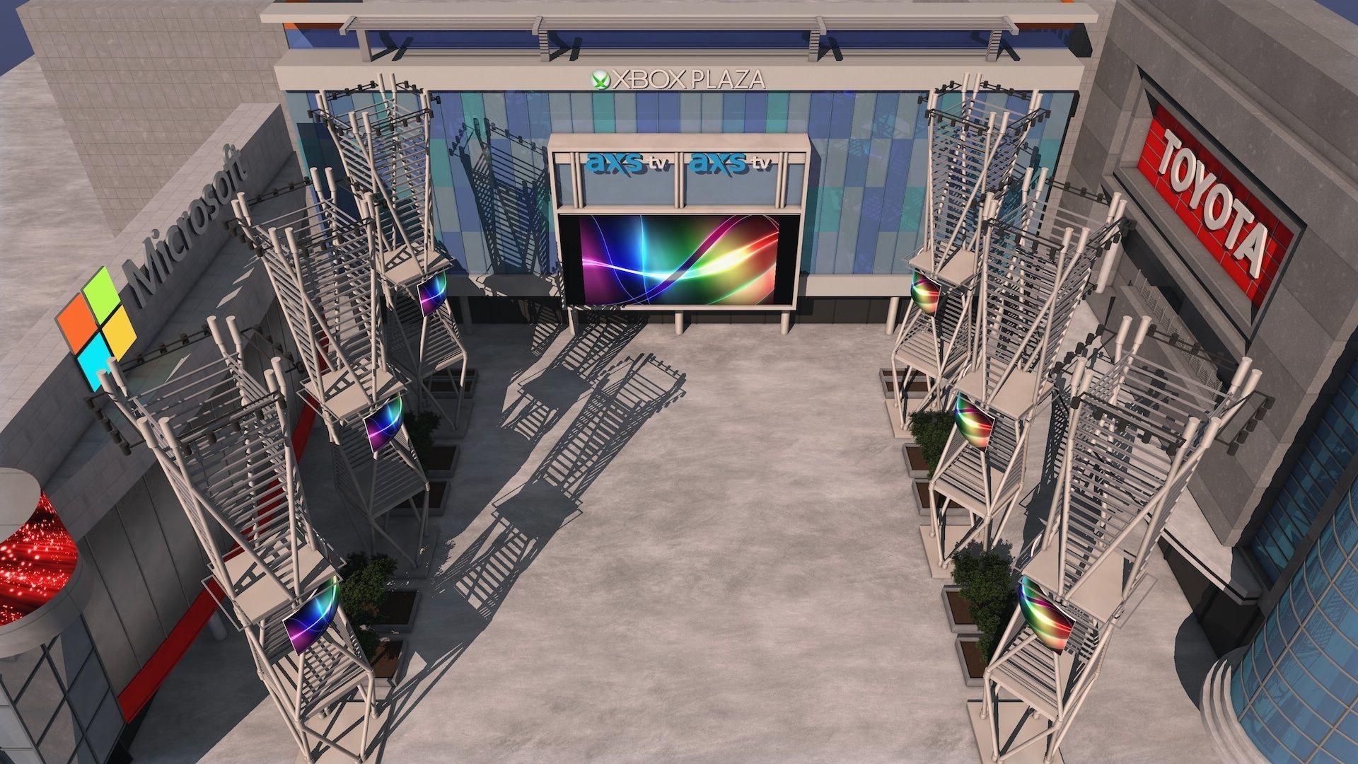 LA Live XBox Plaza 3D model_4