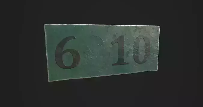 Number Plate Free low-poly 3D model