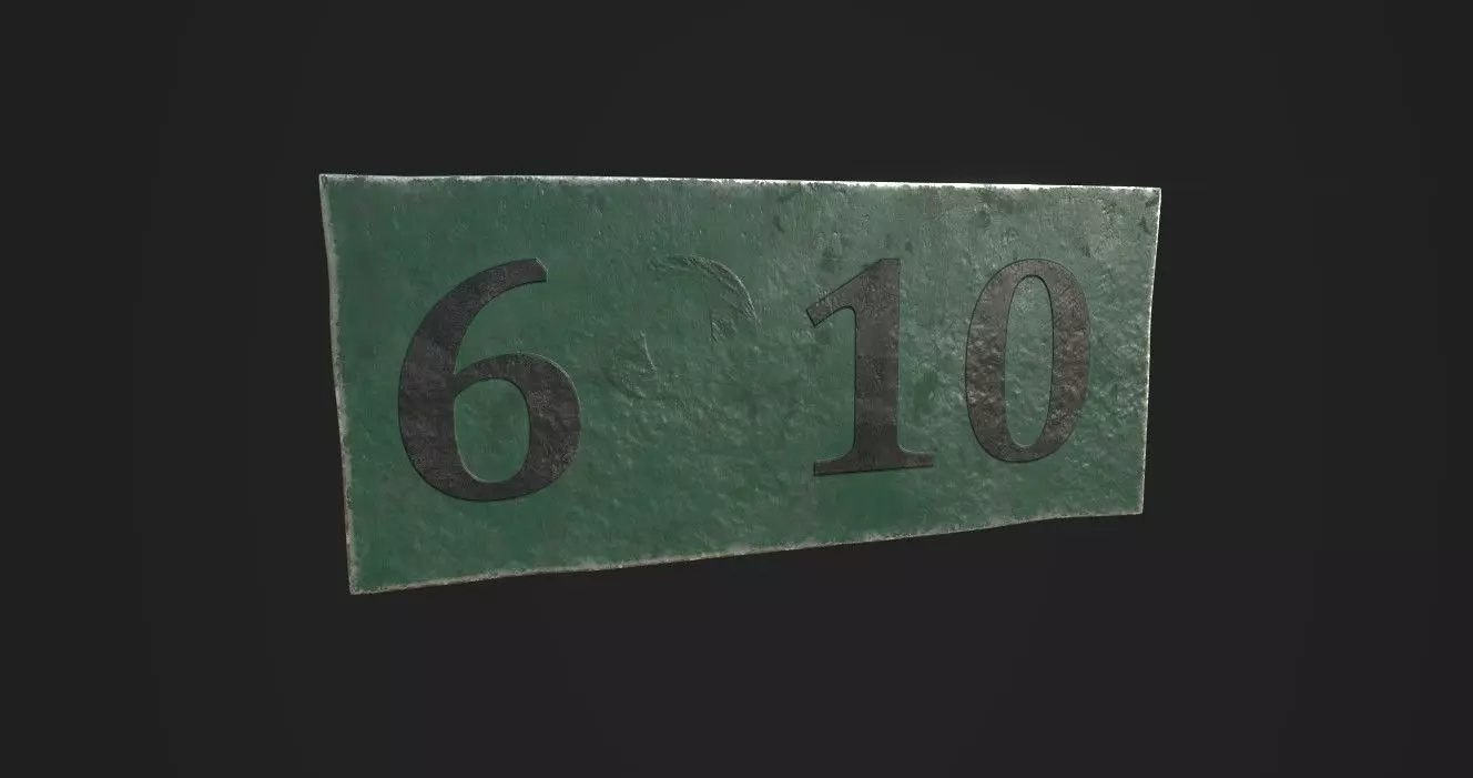 Number Plate Free low-poly 3D model