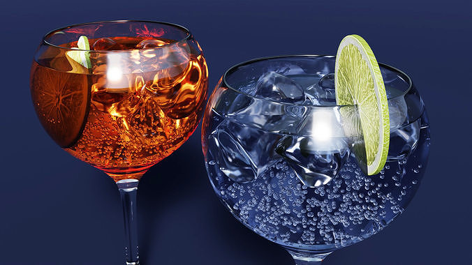 Drink Set - Cocktail Glasses 3D model 5