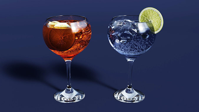 Drink Set - Cocktail Glasses 3D model 4
