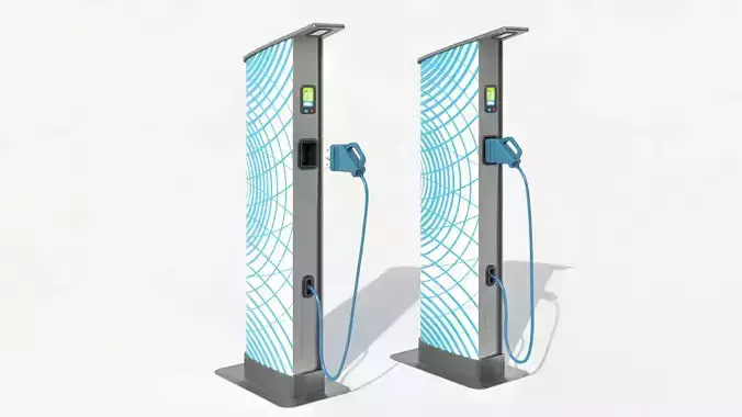 Charging Station point - low poly Low-poly 3D model