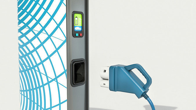 Charging Station point - low poly Low-poly 3D model 7