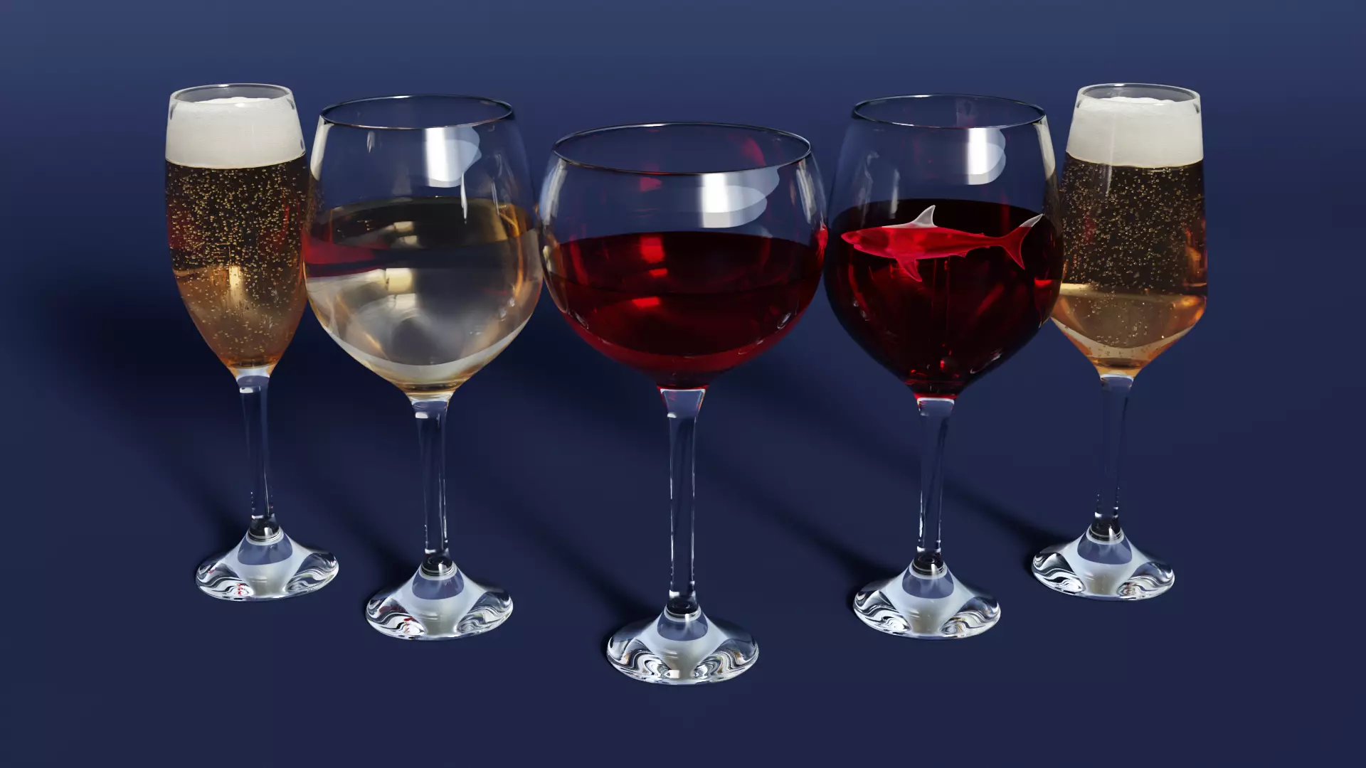Drink Set - Wines and Champagne 3D model