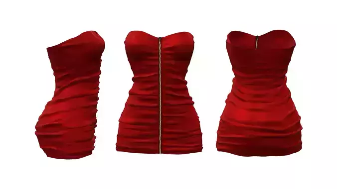 Strapless Ruched Mini Dress