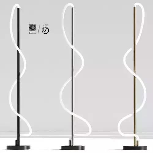 Modern LED Gold Floor Lamp Spiral Design