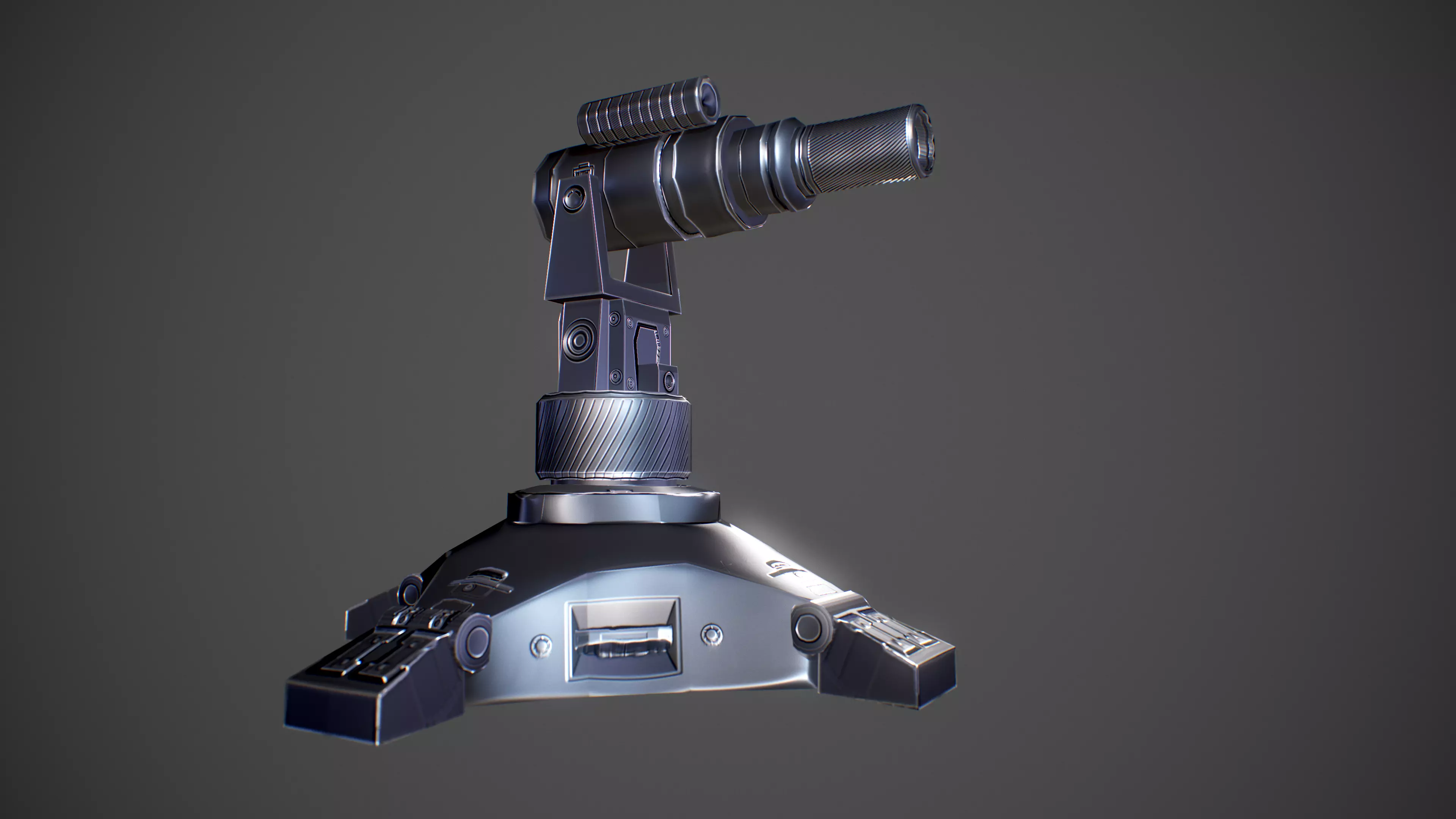 Mini Gun Low-poly 3D model_0