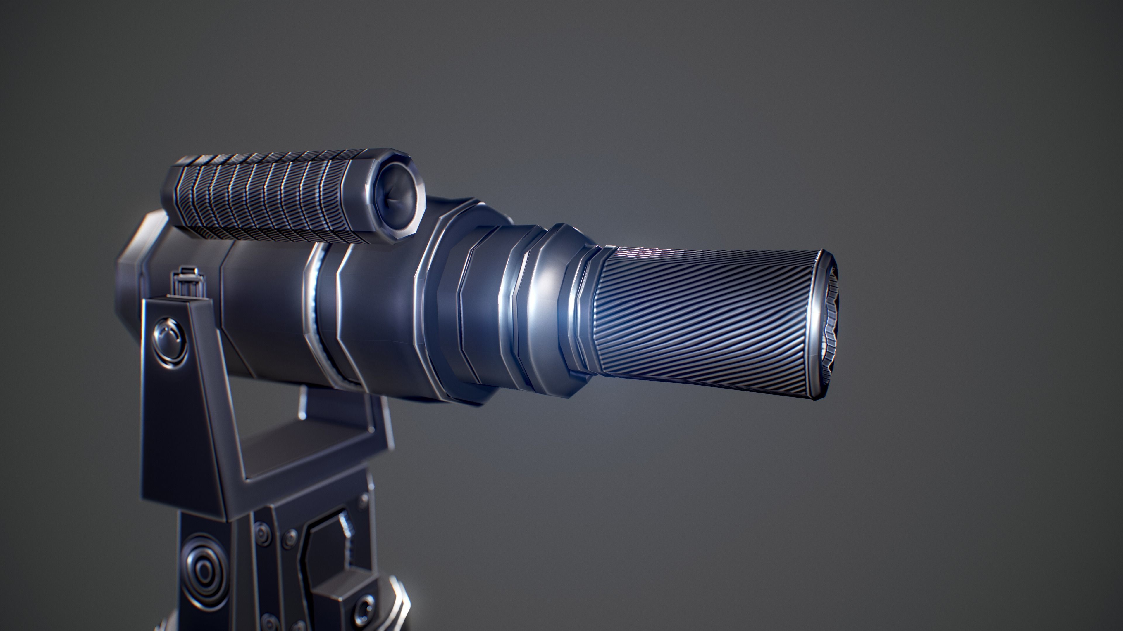 Mini Gun Low-poly 3D model_6