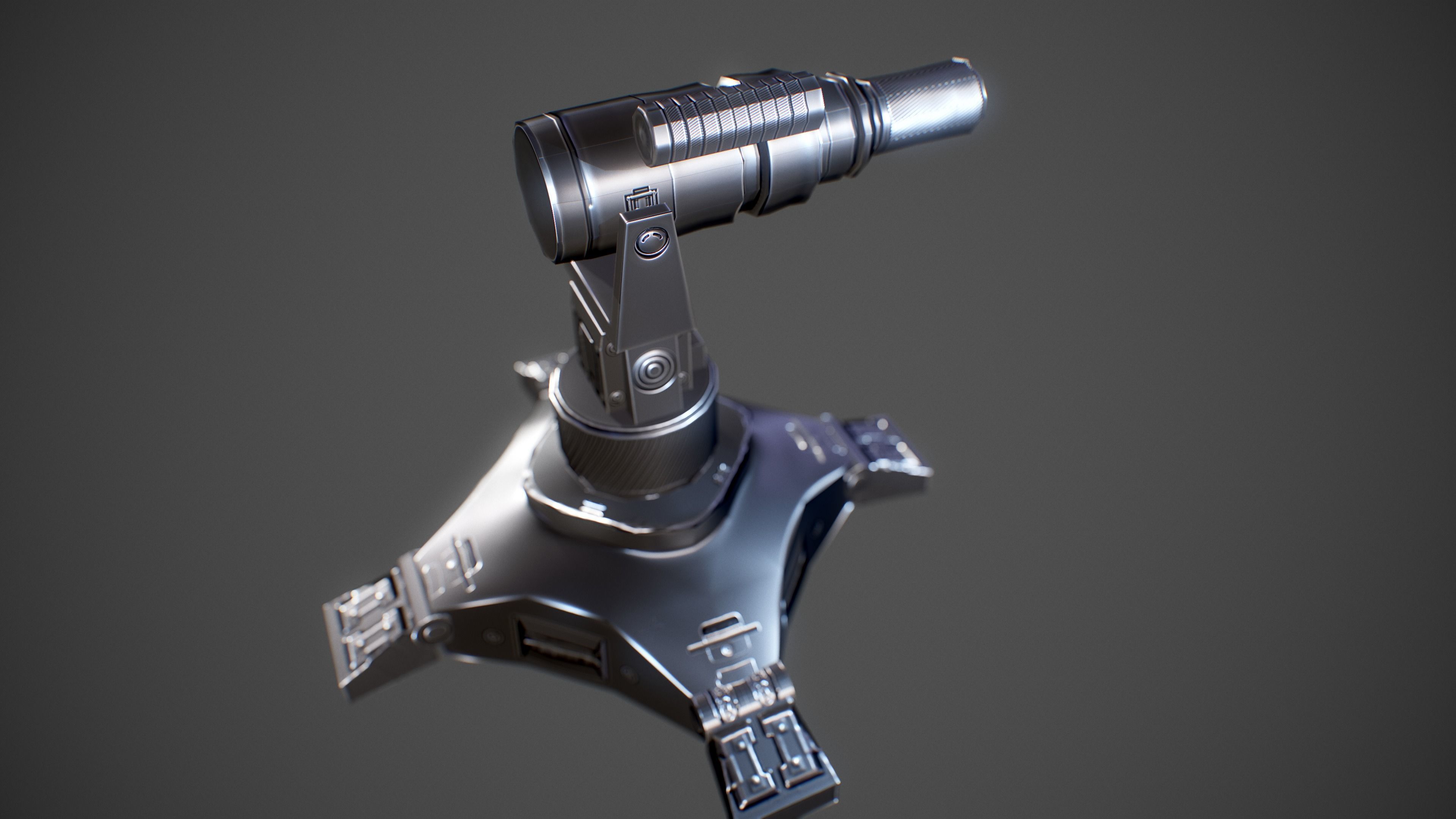 Mini Gun Low-poly 3D model_3