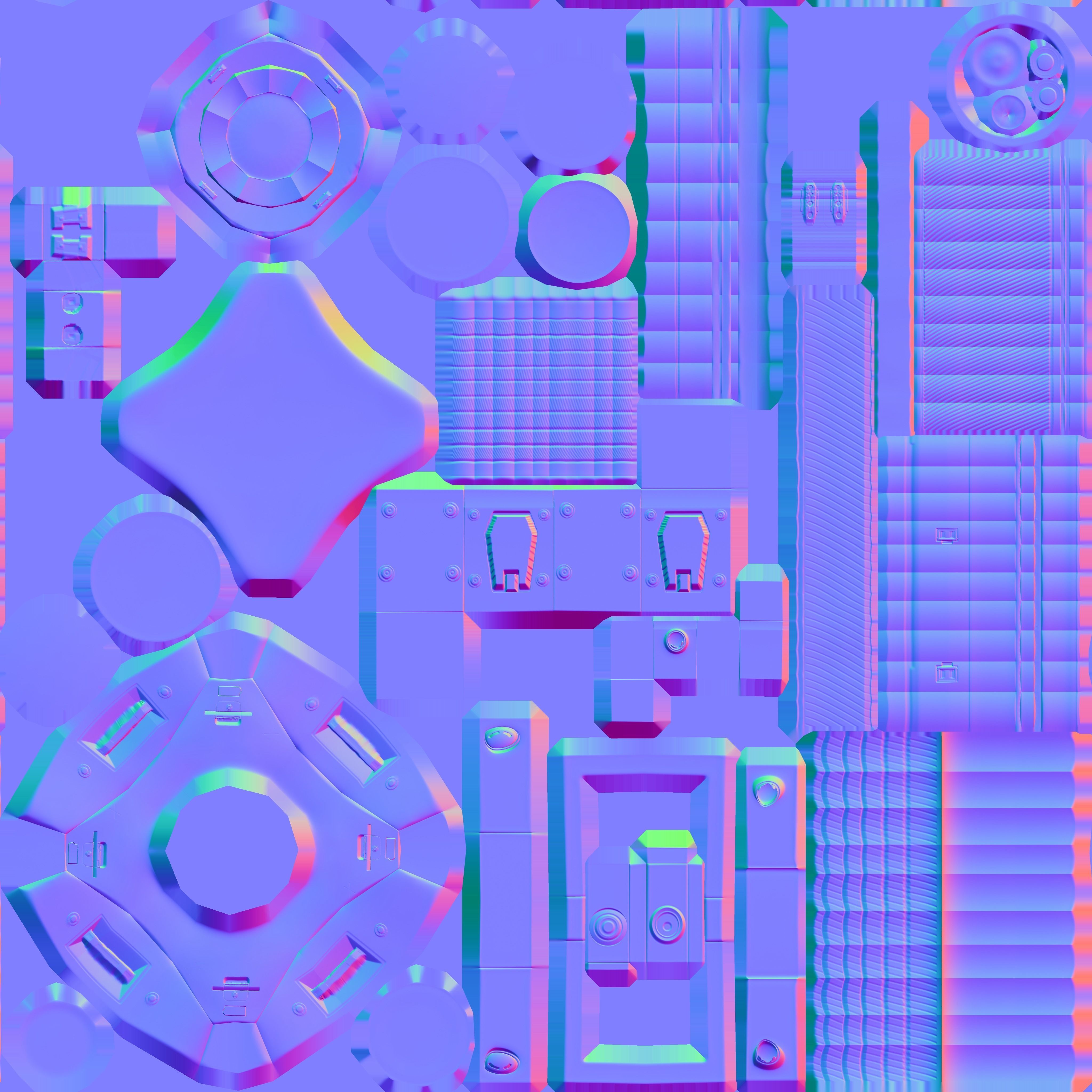 Mini Gun Low-poly 3D model_9