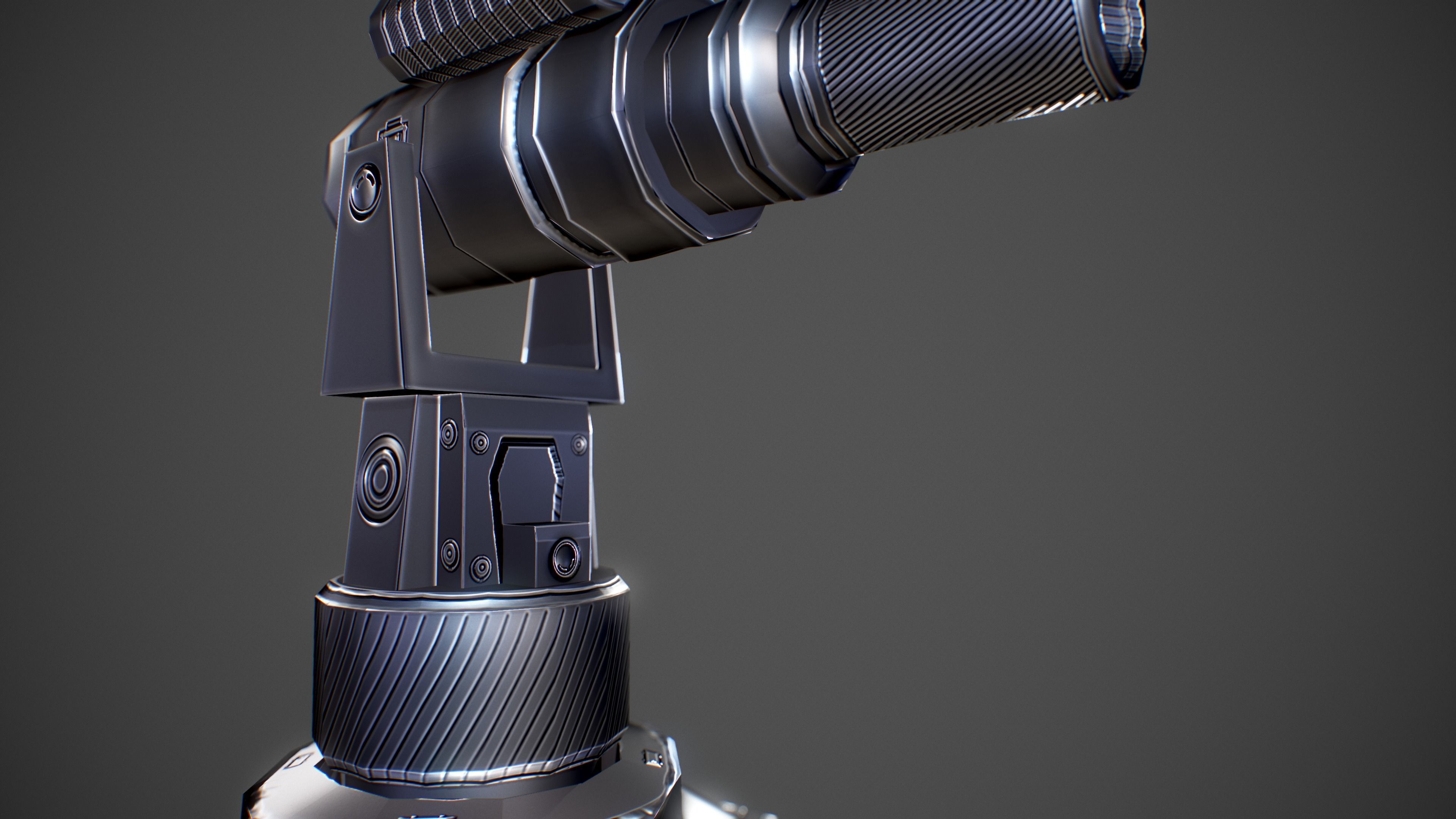 Mini Gun Low-poly 3D model_5