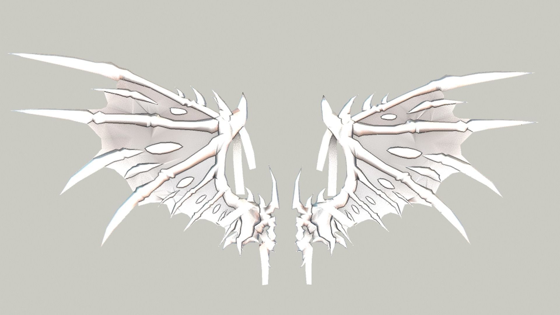 Demon Wing Low-poly 3D model_4