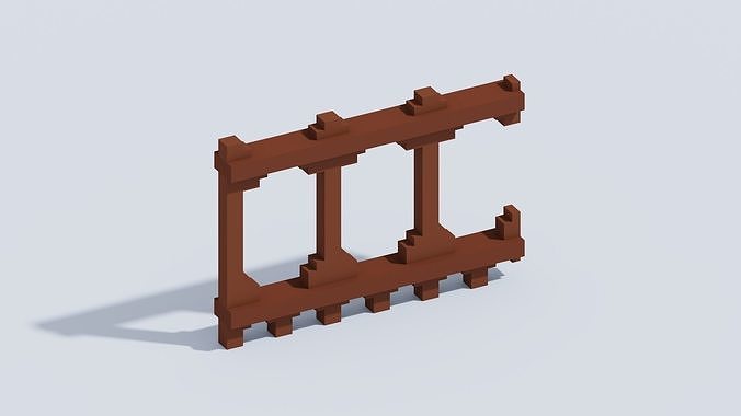 Voxel Handrails Low-poly 3D model