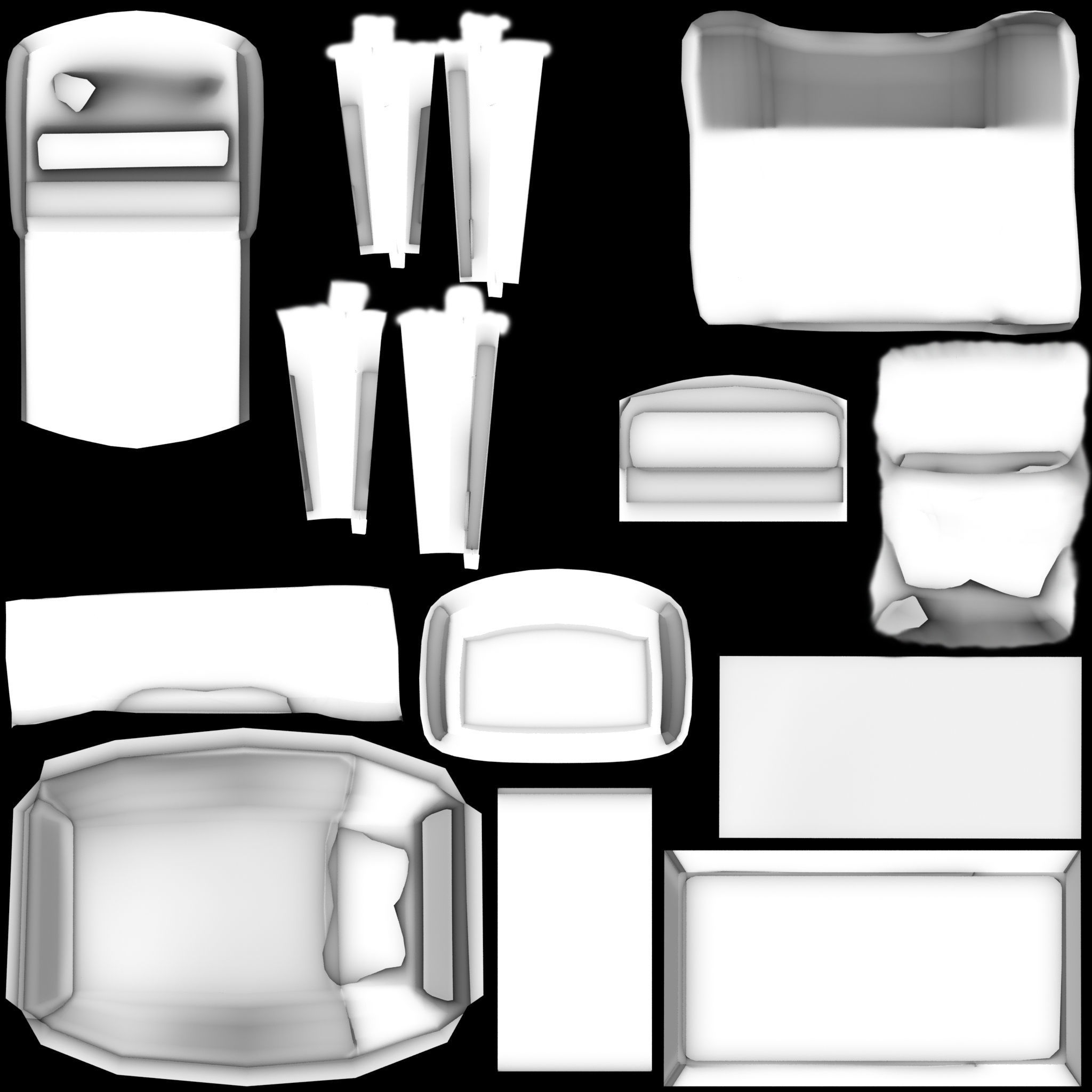 Stylized Single Bed Low-poly 3D model_7