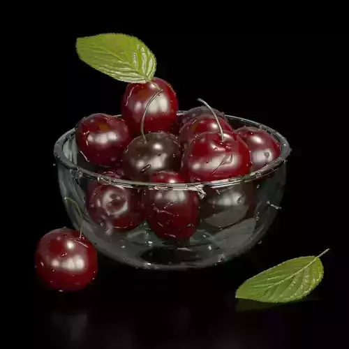 Cherries with  water drops