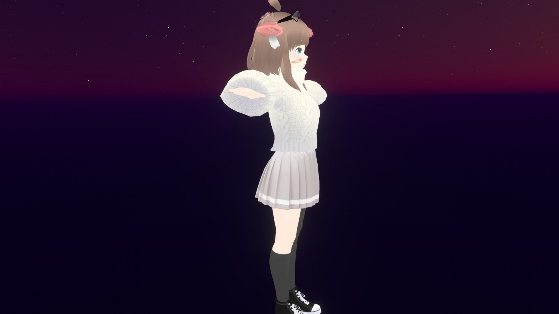 cute anime girl character - Yoshiko Low-poly 3D model_5