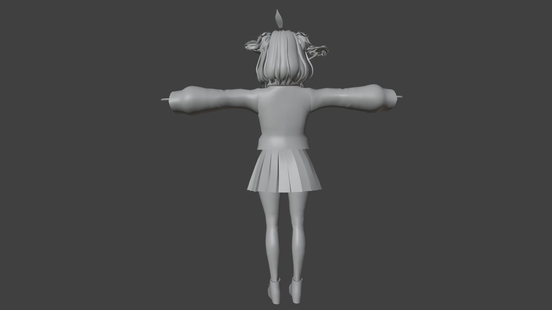 cute anime girl character - Yoshiko Low-poly 3D model_10