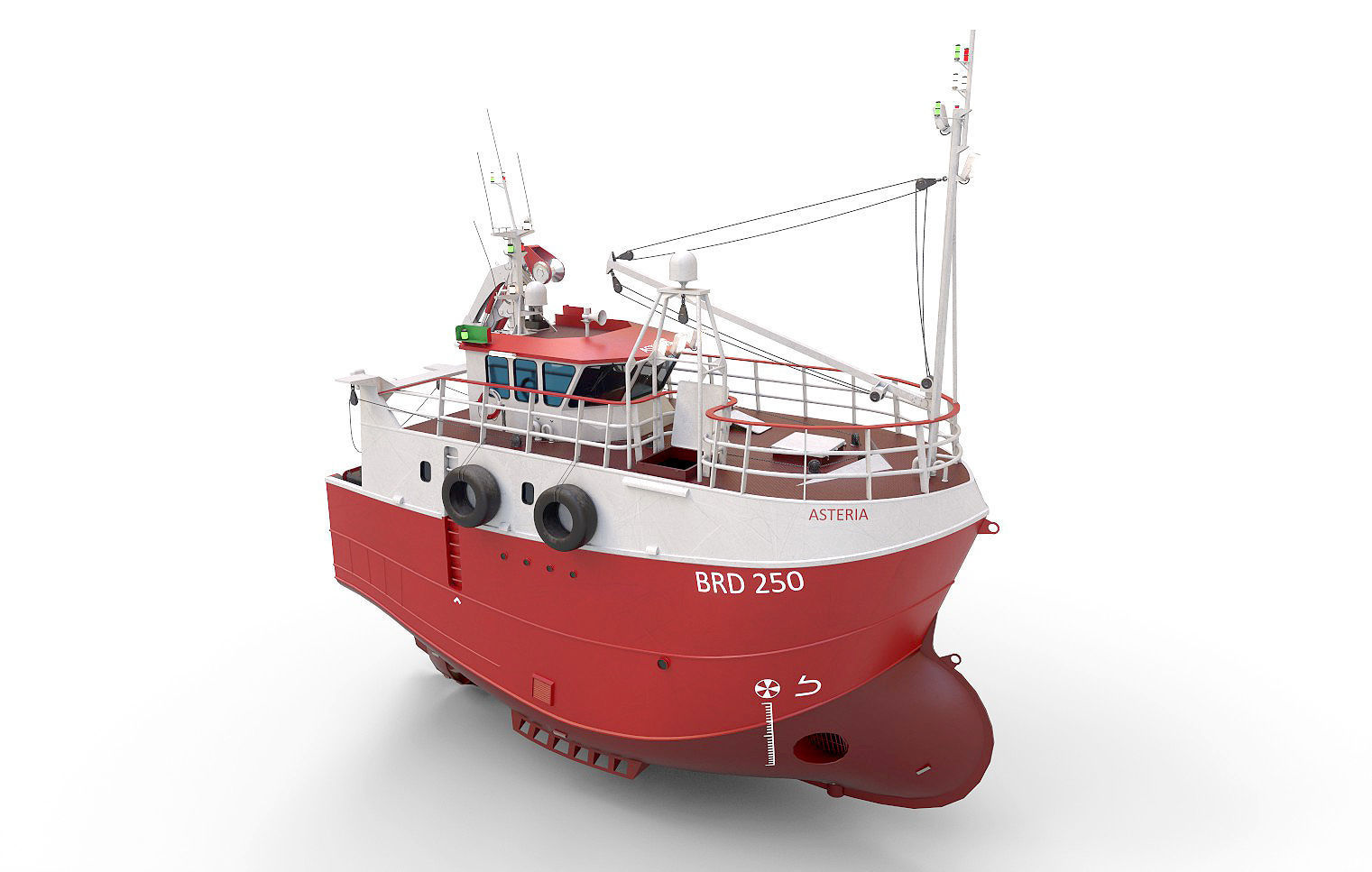 Fishing Trawler RED 3D model_6