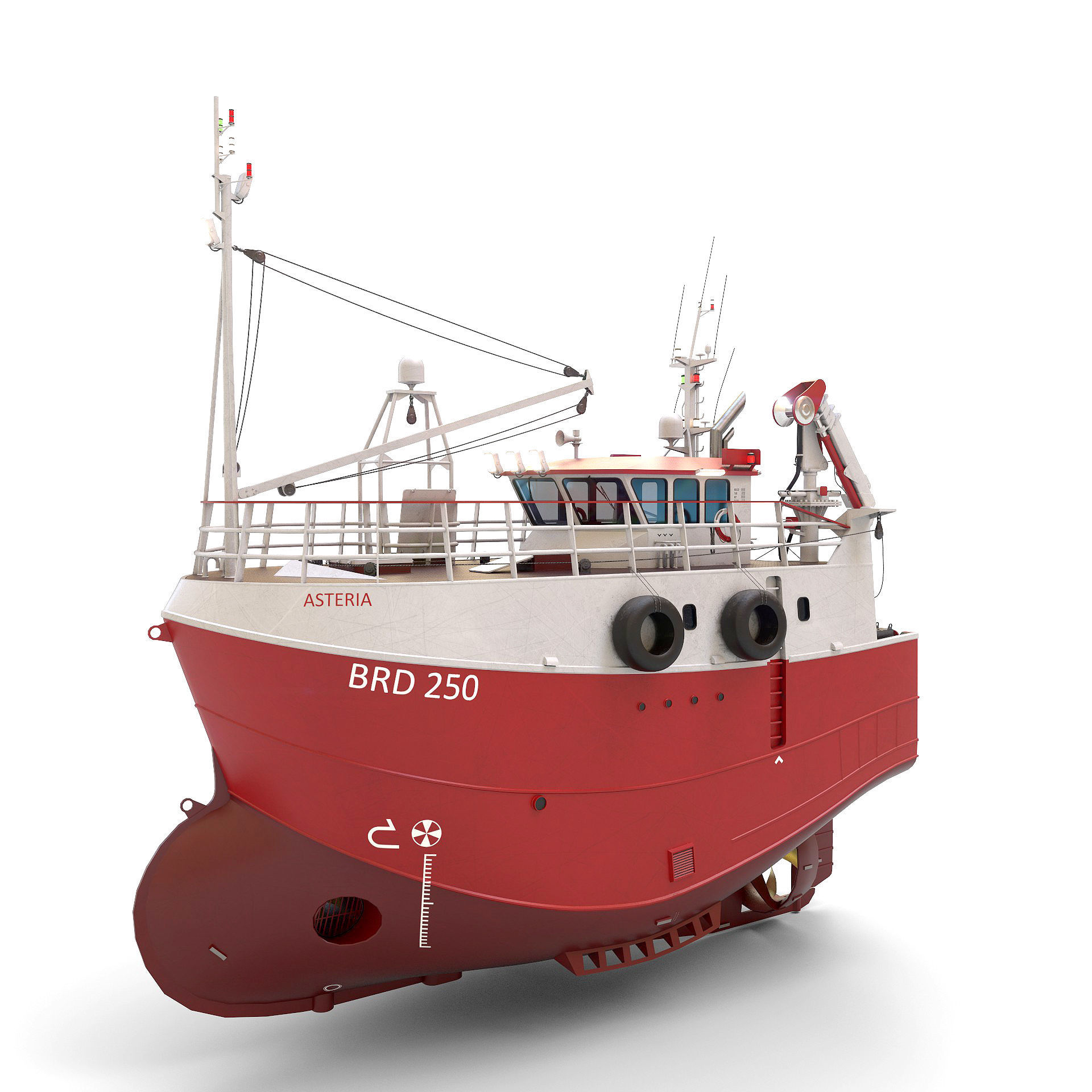 Fishing Trawler RED 3D model_1