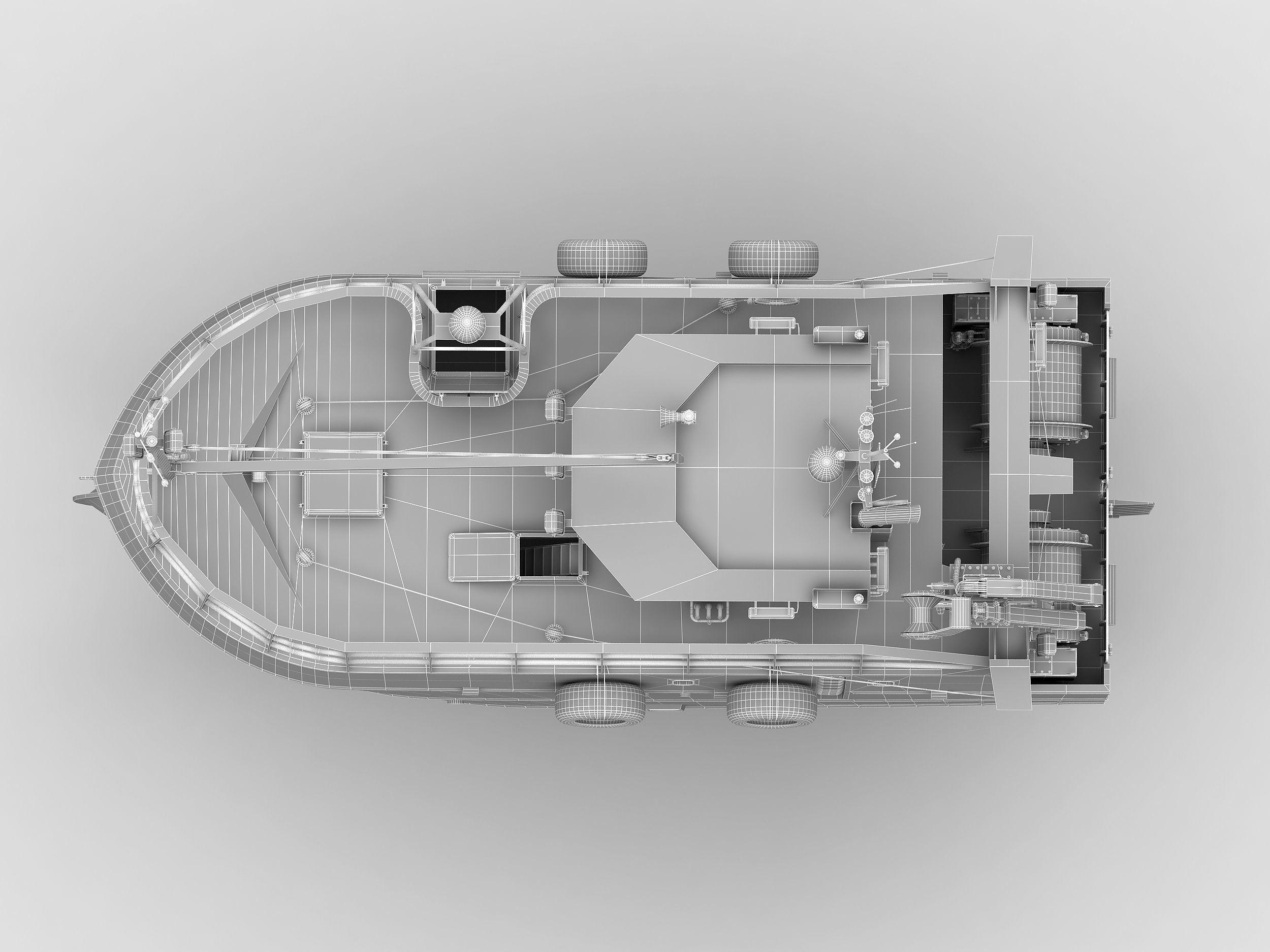 Fishing Trawler RED 3D model_9