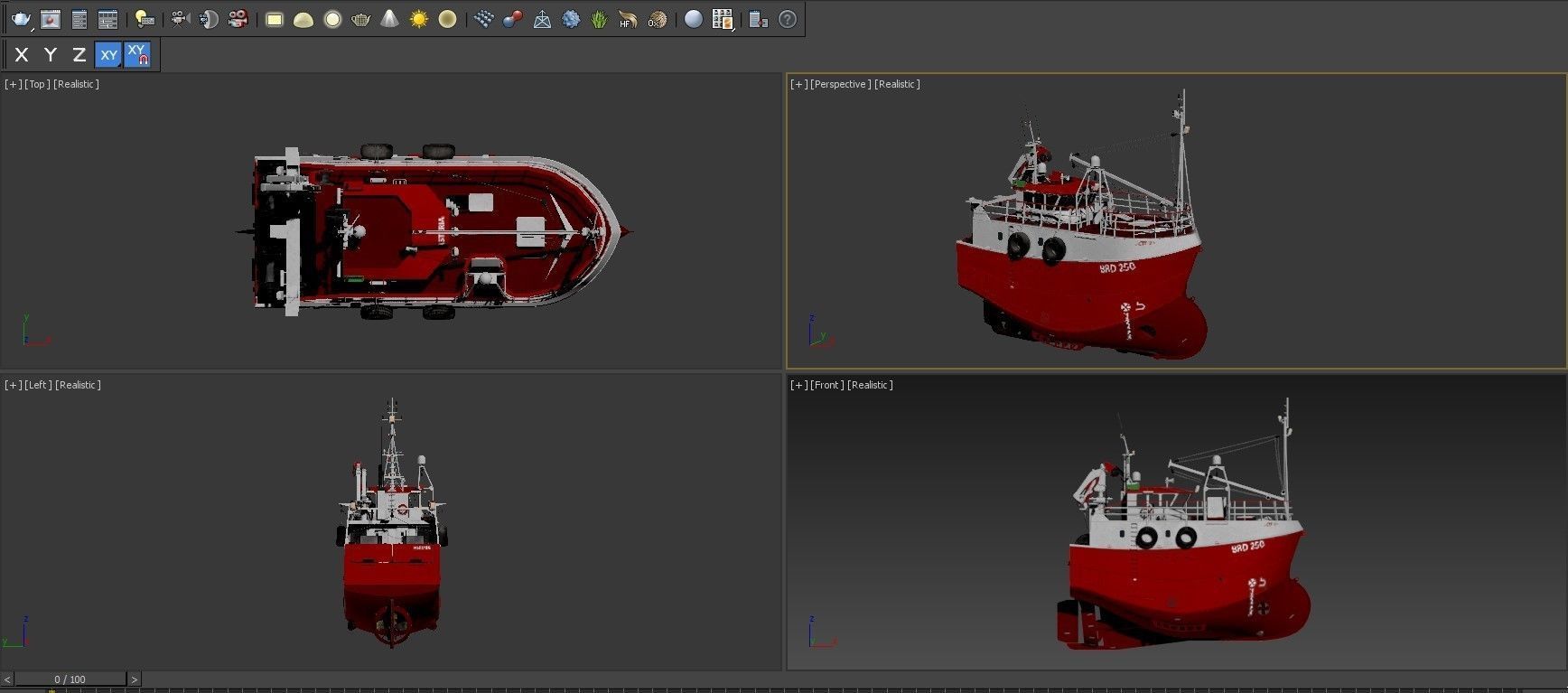 Fishing Trawler RED 3D model_10