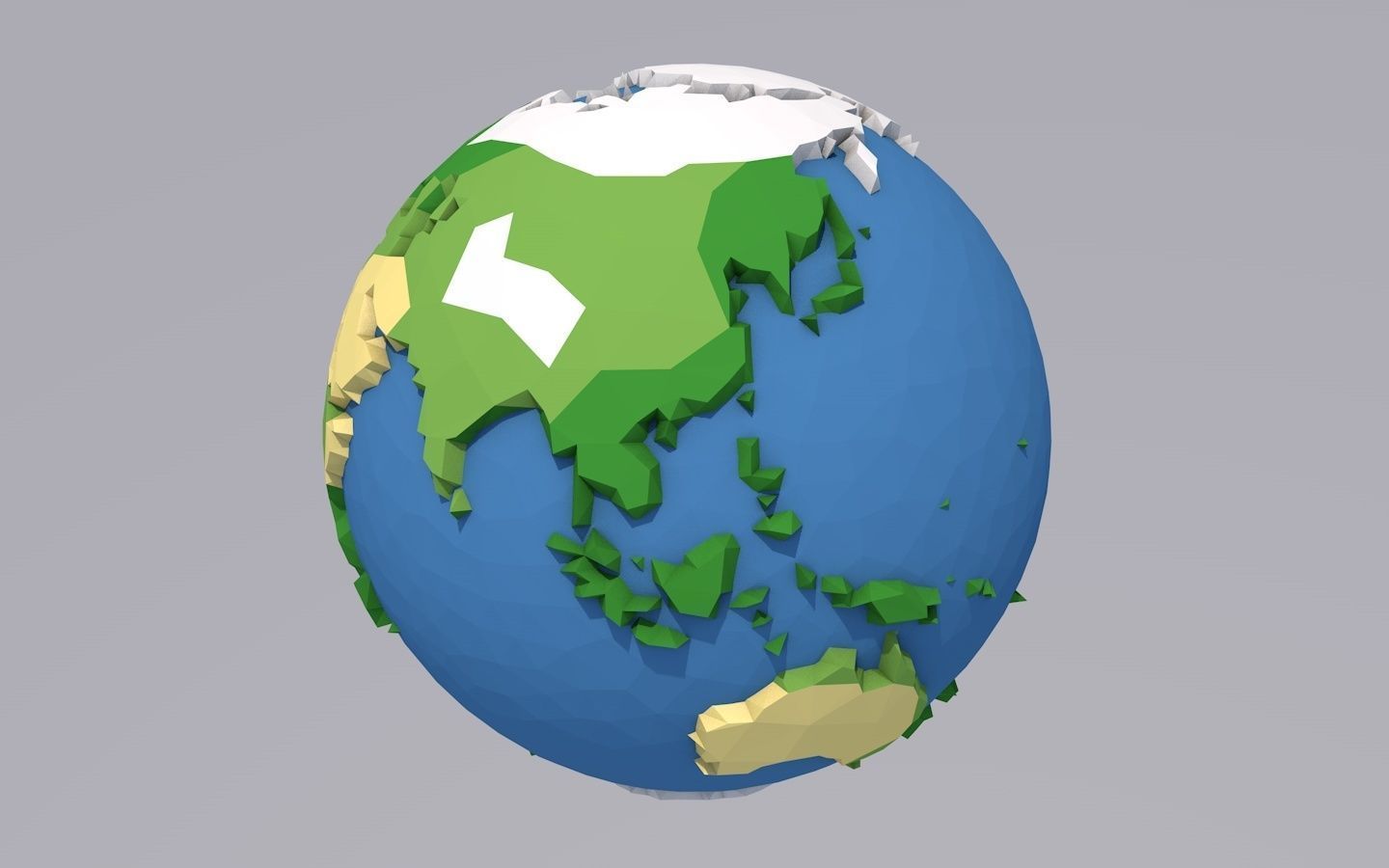 Low Poly Earth Low-poly 3D model_4