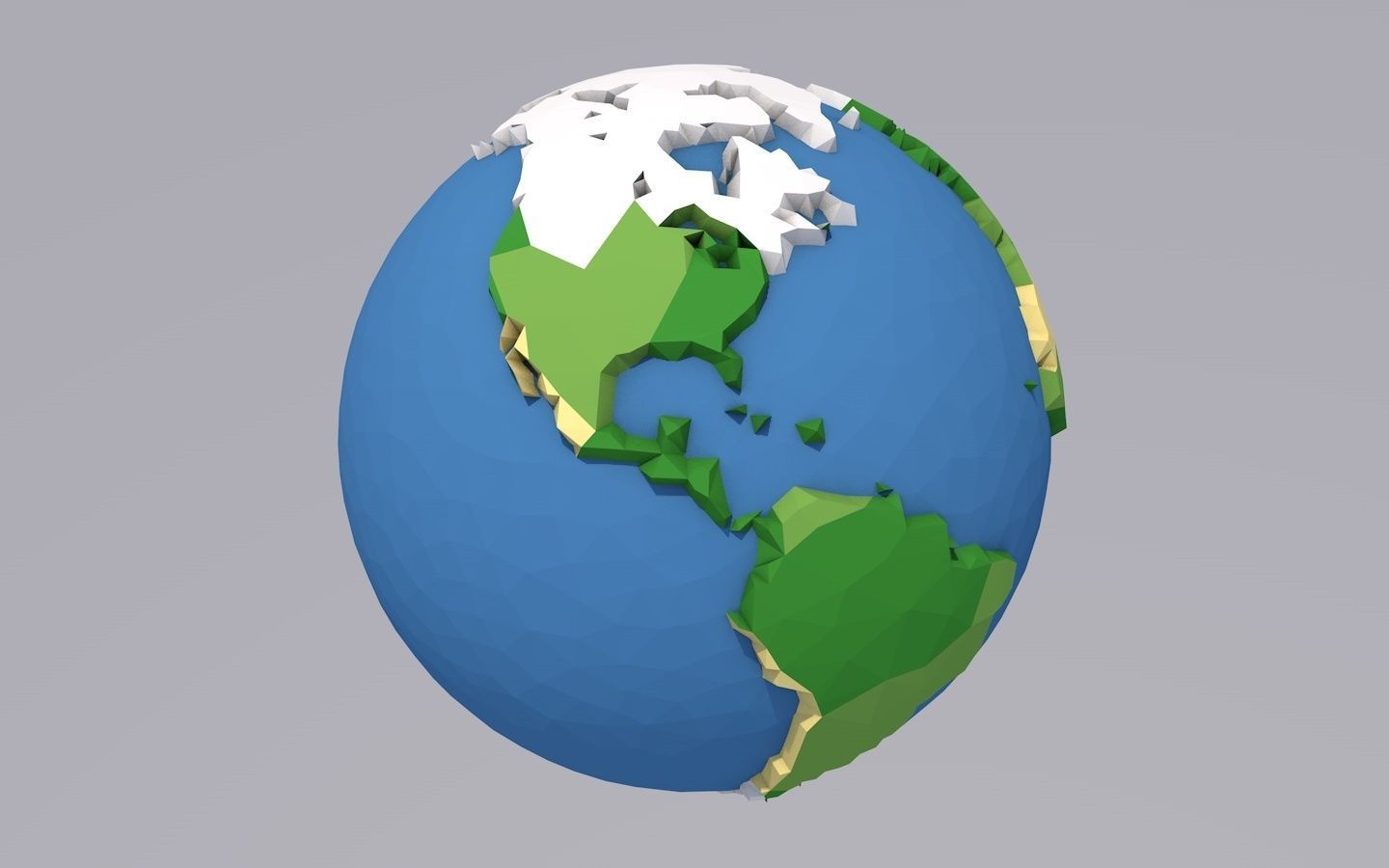 Low Poly Earth Low-poly 3D model_2