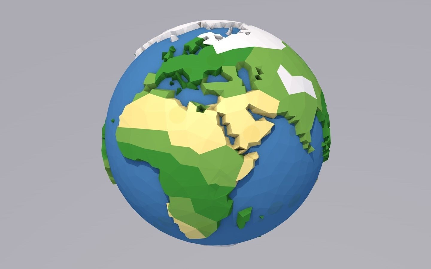 Low Poly Earth Low-poly 3D model_6