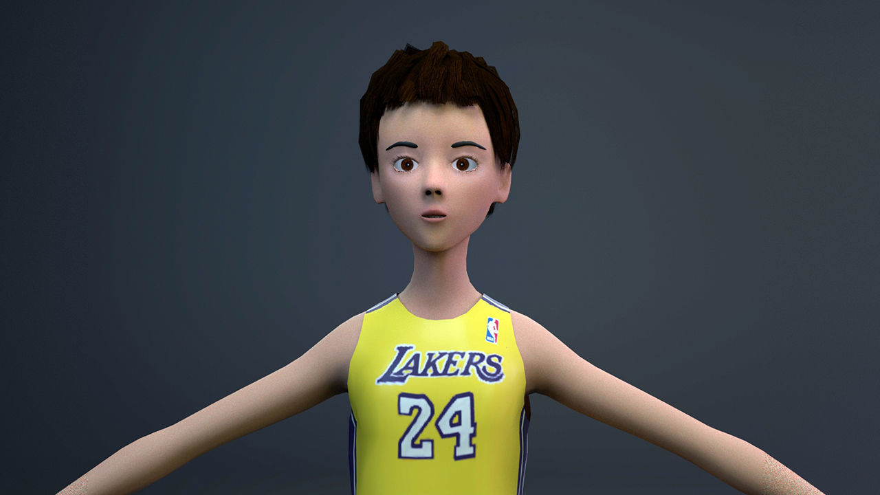 aline a 3D girl model Low-poly 3D model_1