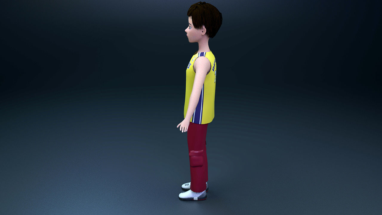 aline a 3D girl model Low-poly 3D model_3