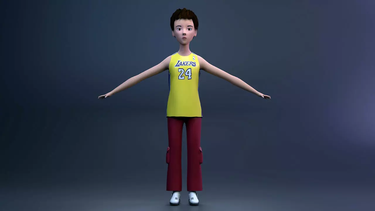 aline a 3D girl model Low-poly 3D model_0