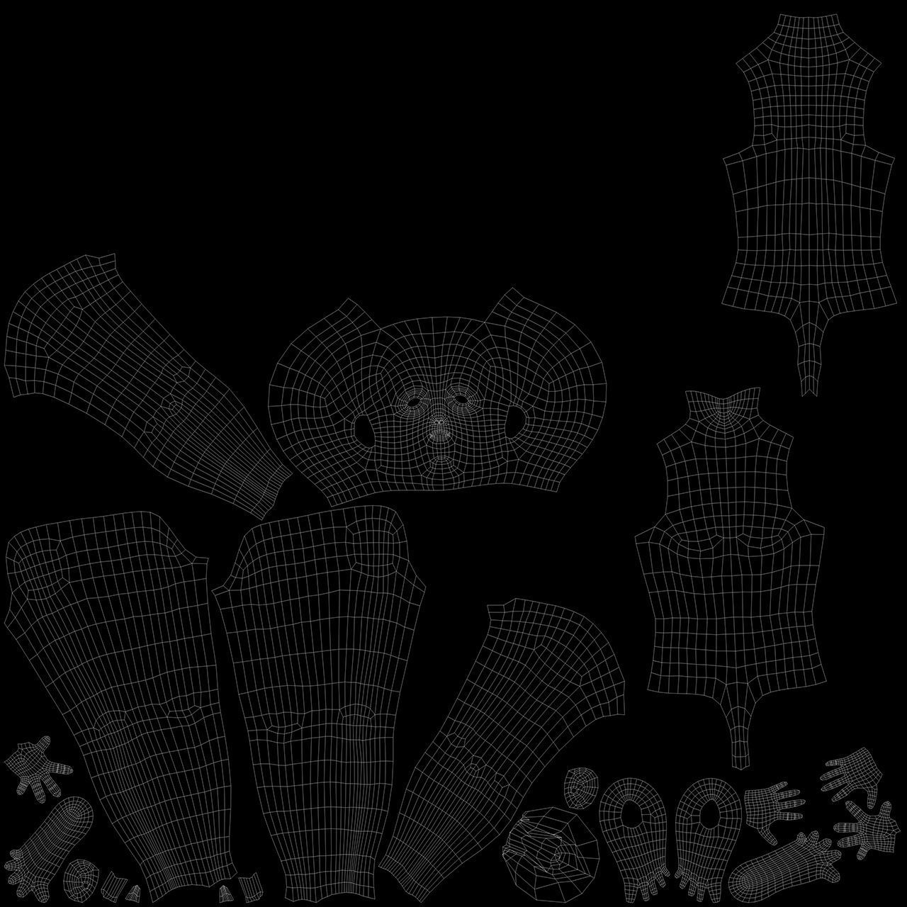 aline a 3D girl model Low-poly 3D model_7