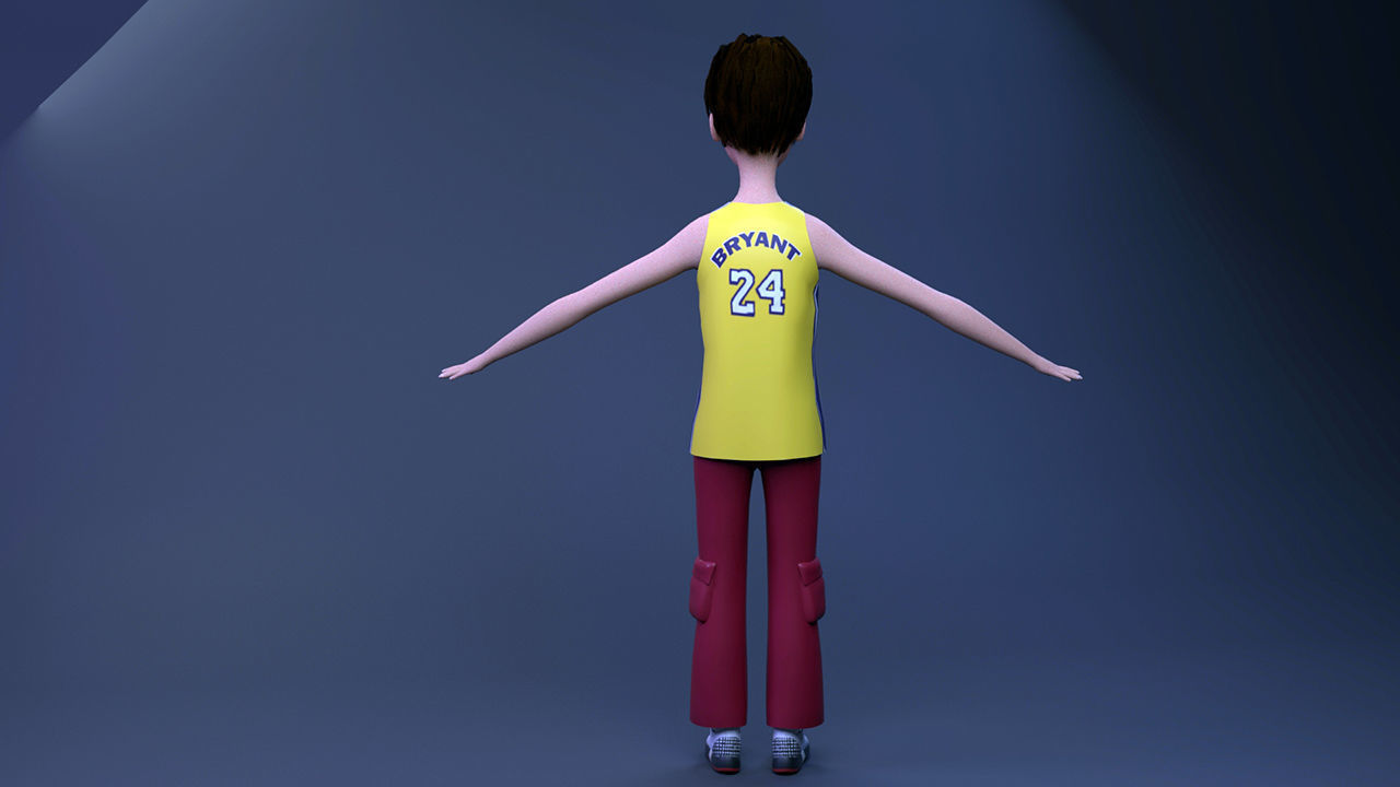 aline a 3D girl model Low-poly 3D model_2