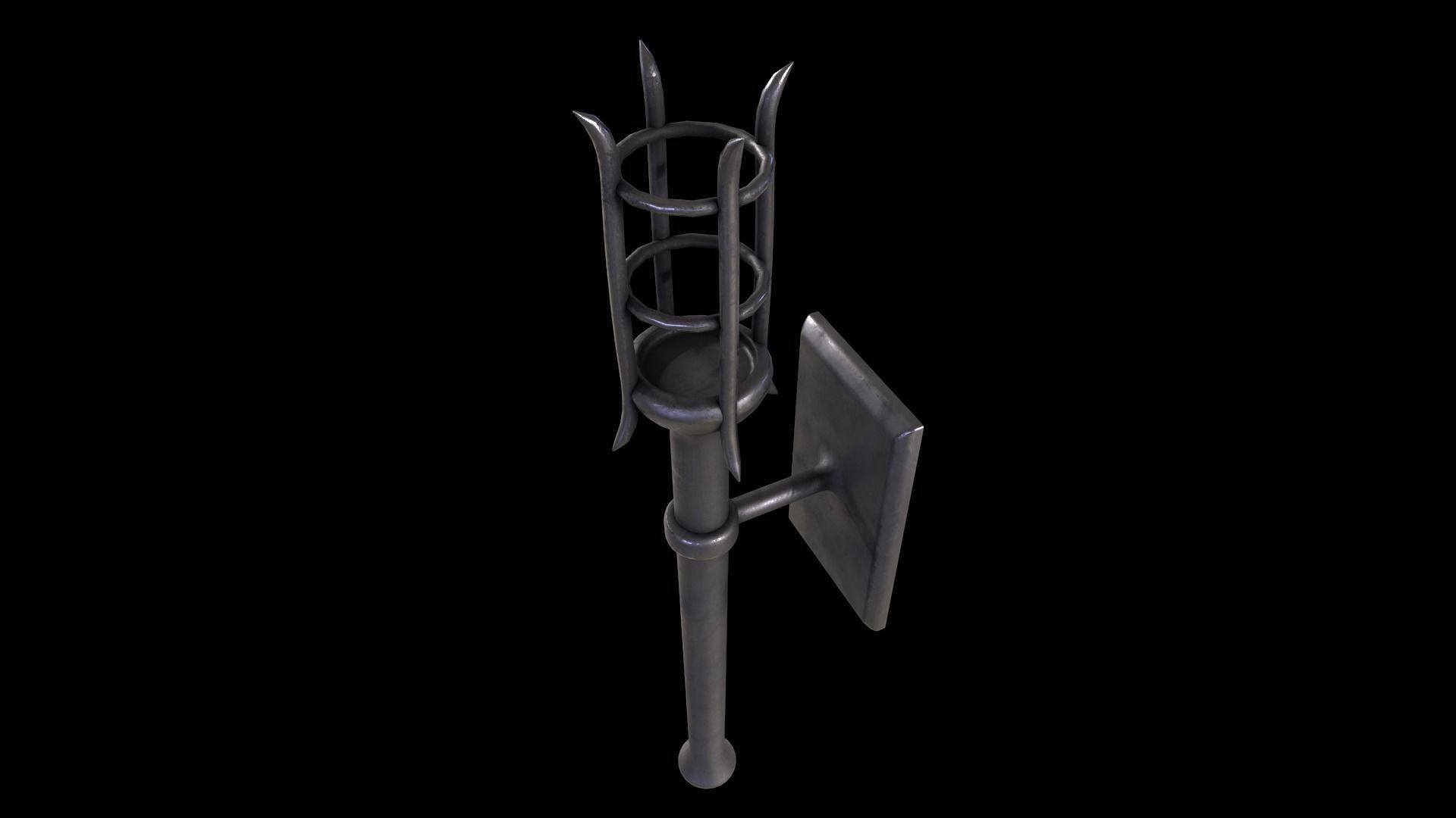 Medieval Torch V1 - 02 Low-poly 3D model_3