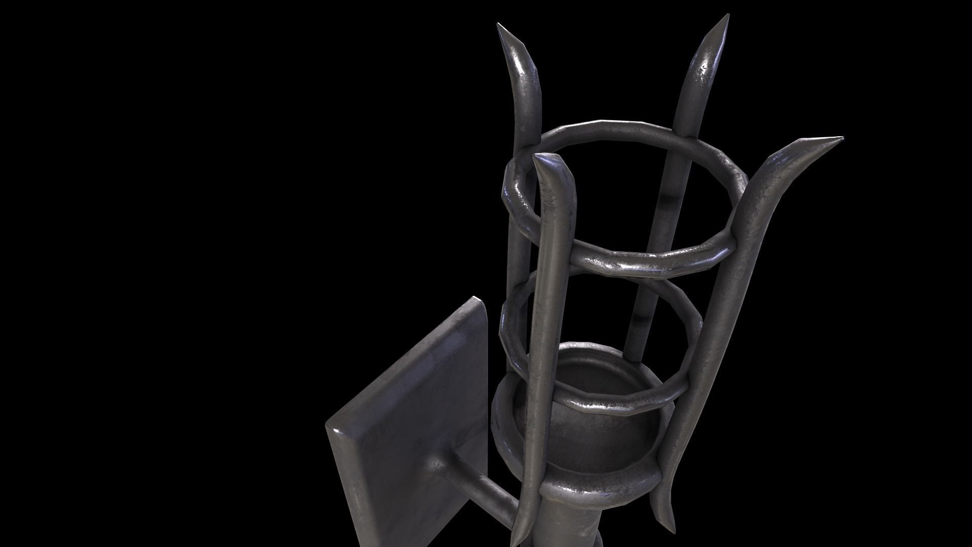 Medieval Torch V1 - 02 Low-poly 3D model_7