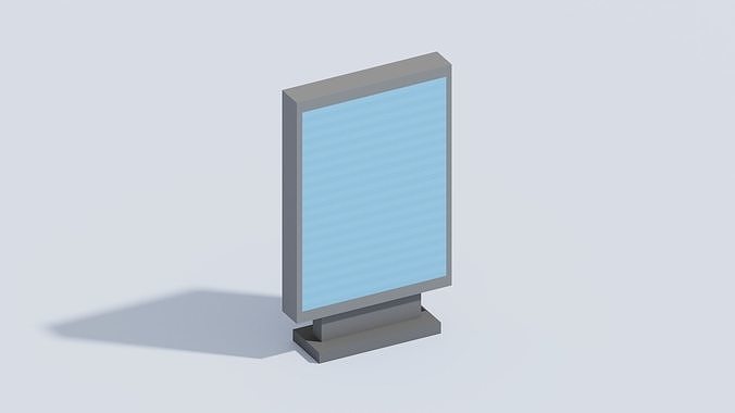 Voxel Electronic Bulletin Board T2 Low-poly 3D model
