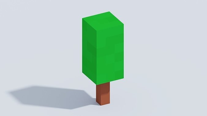 Voxel Little Tree T1 Free low-poly 3D model