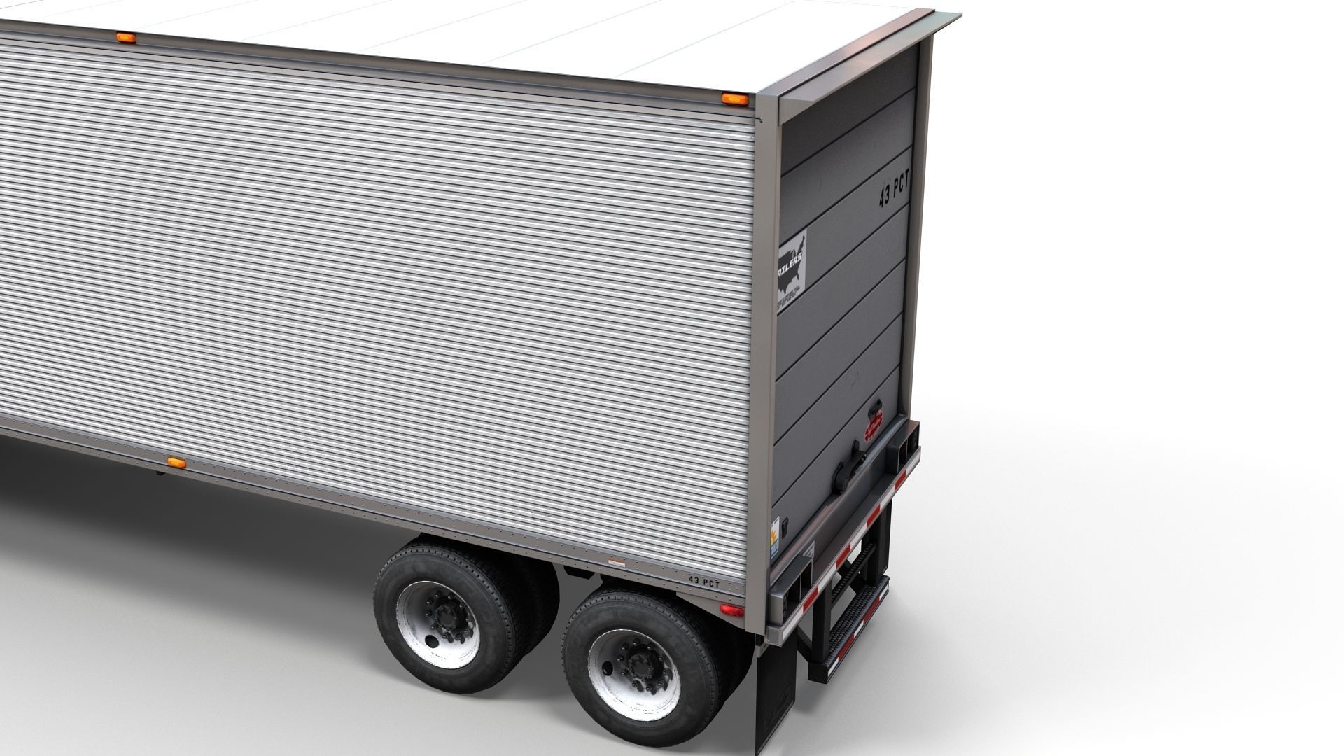 Dry van semi trailer Low-poly 3D model_9