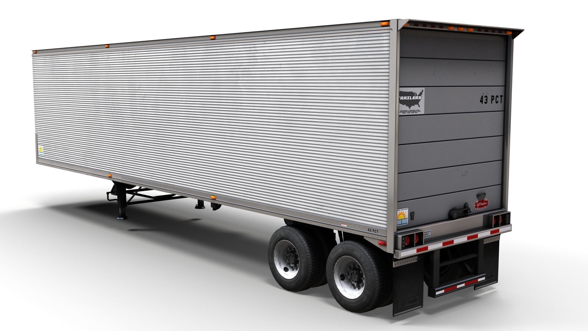 Dry van semi trailer Low-poly 3D model_8