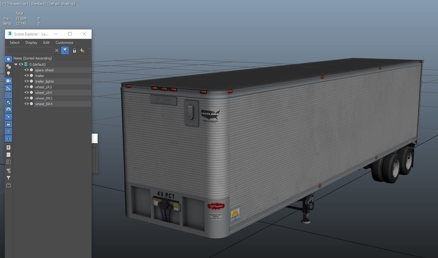Dry van semi trailer Low-poly 3D model_40