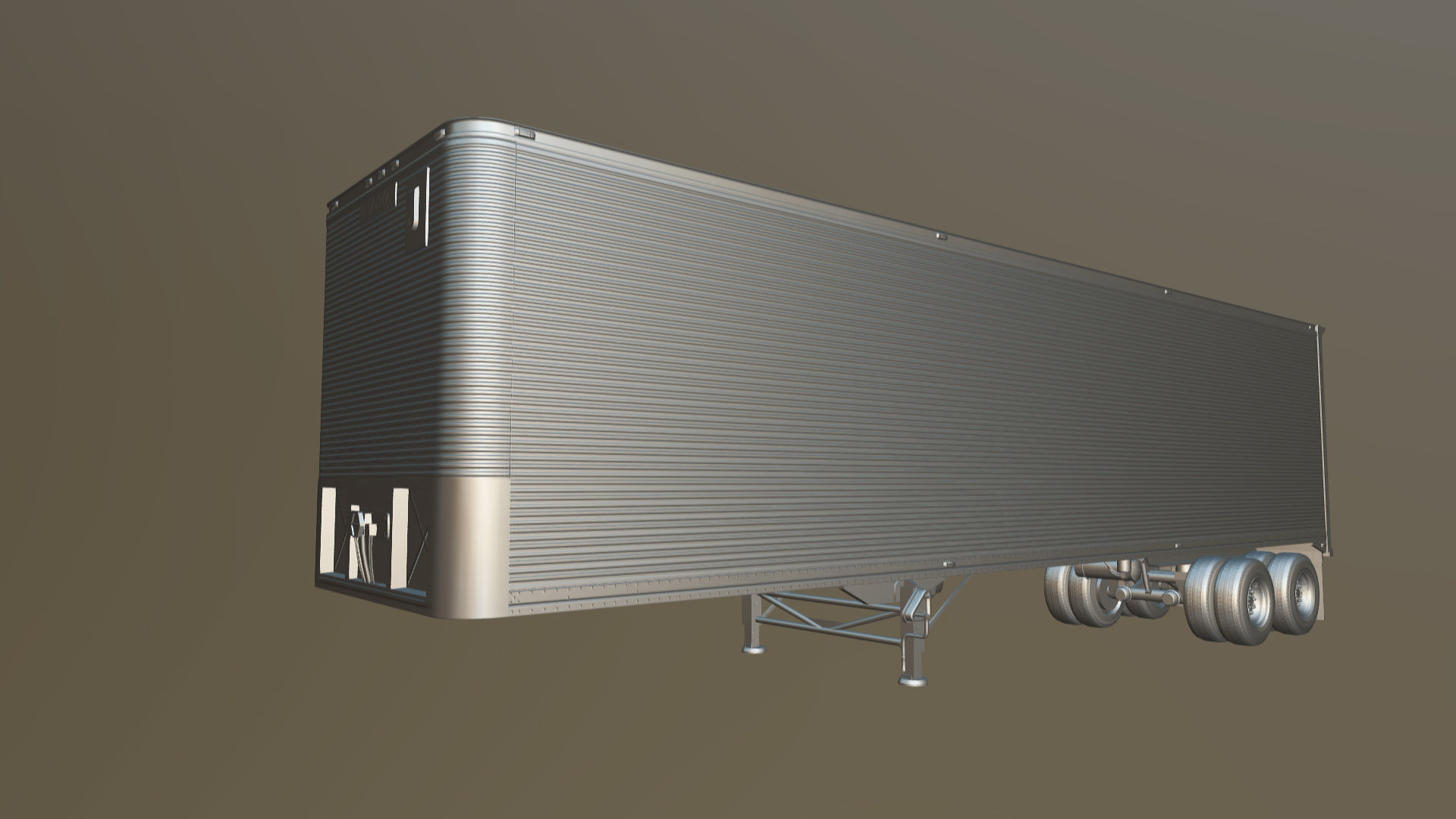 Dry van semi trailer Low-poly 3D model_34