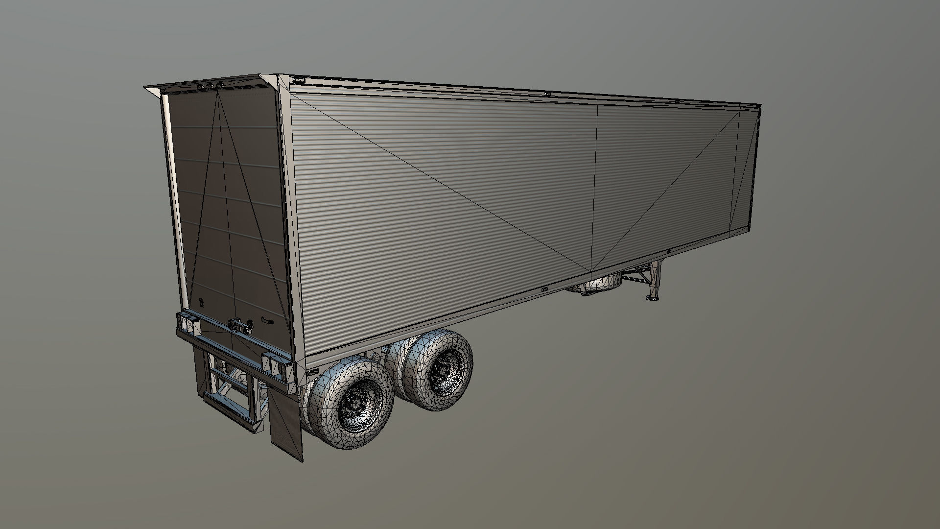Dry van semi trailer Low-poly 3D model_32