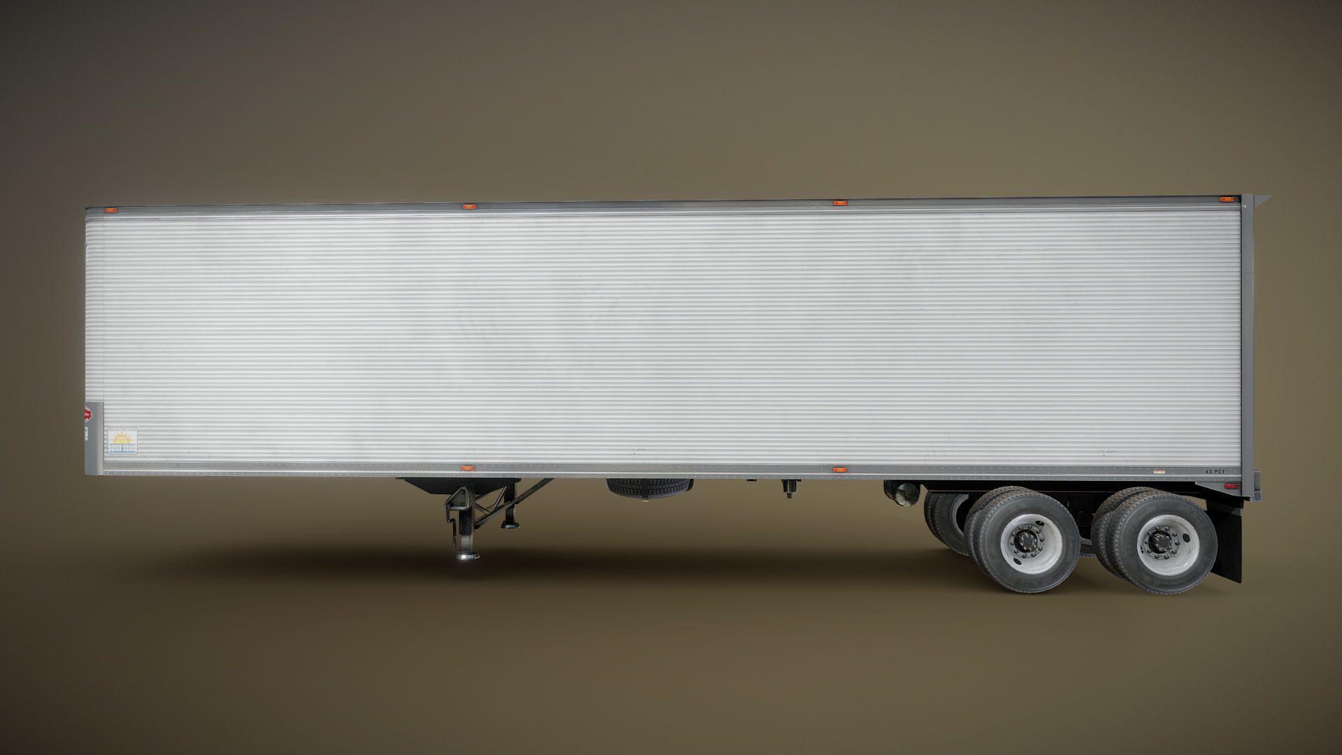 Dry van semi trailer Low-poly 3D model_16