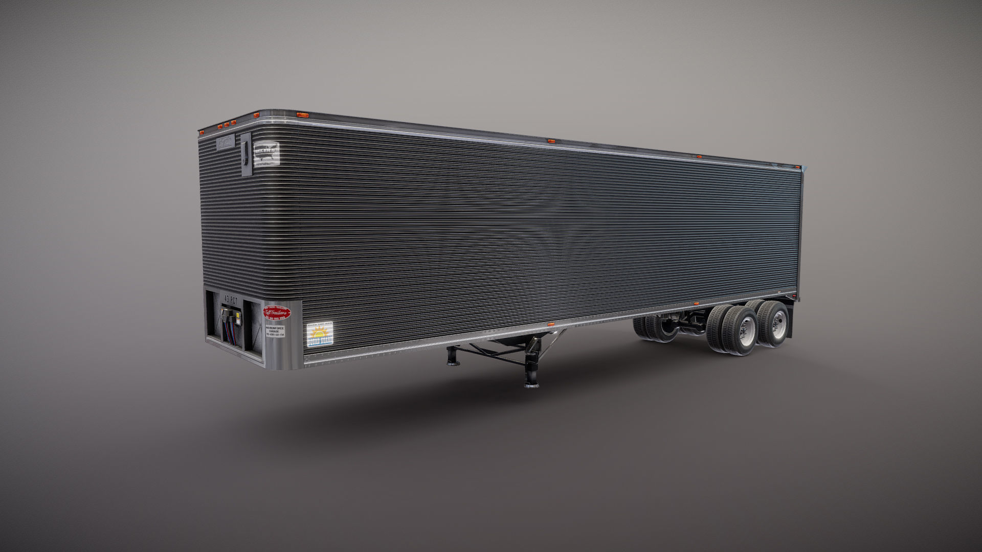 Dry van semi trailer Low-poly 3D model_28