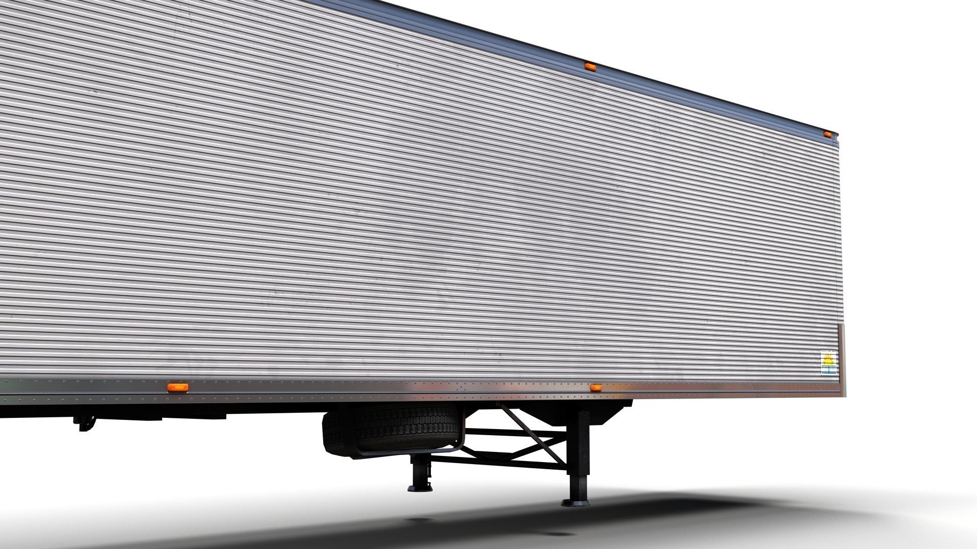 Dry van semi trailer Low-poly 3D model_10