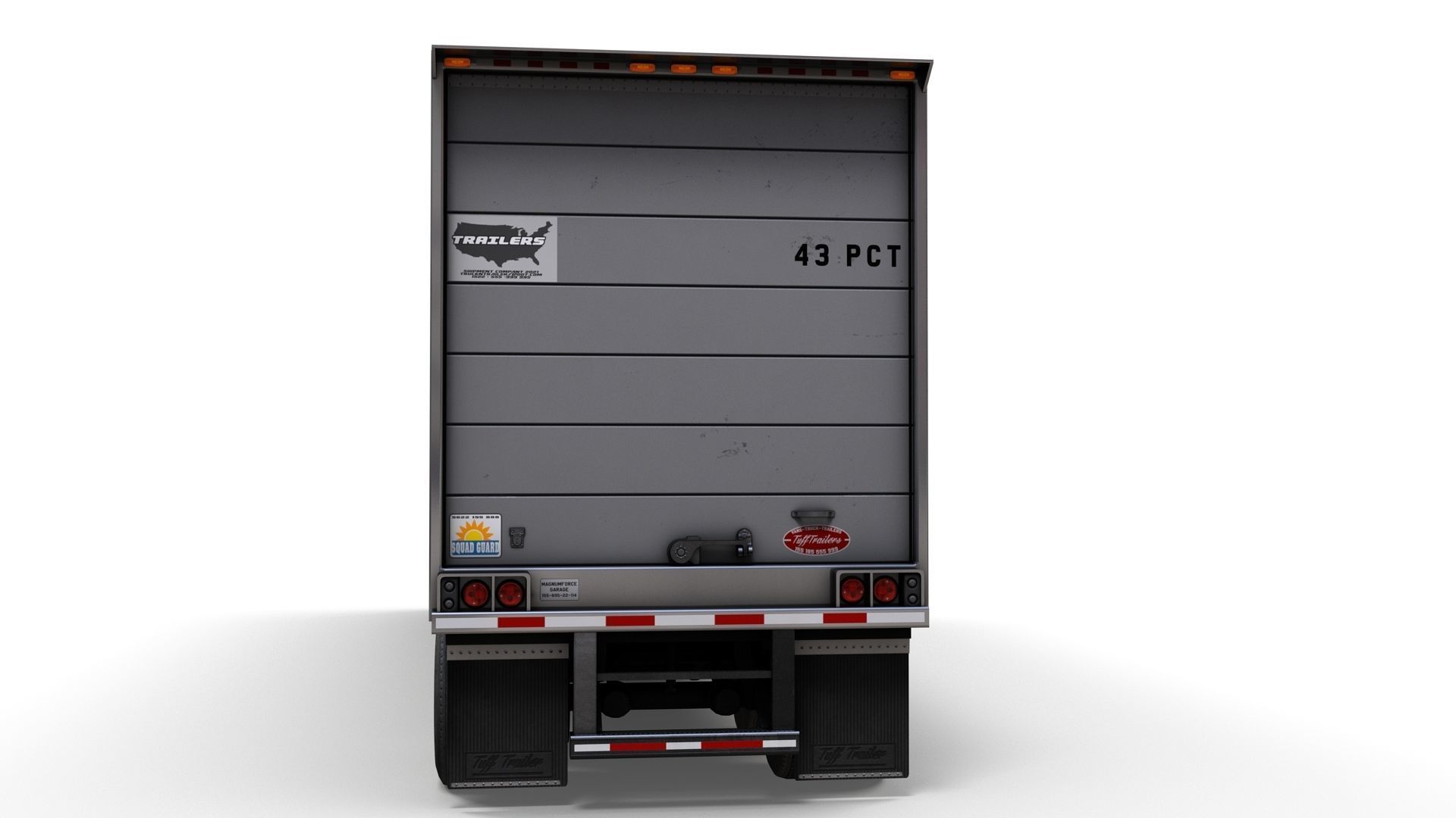 Dry van semi trailer Low-poly 3D model_12