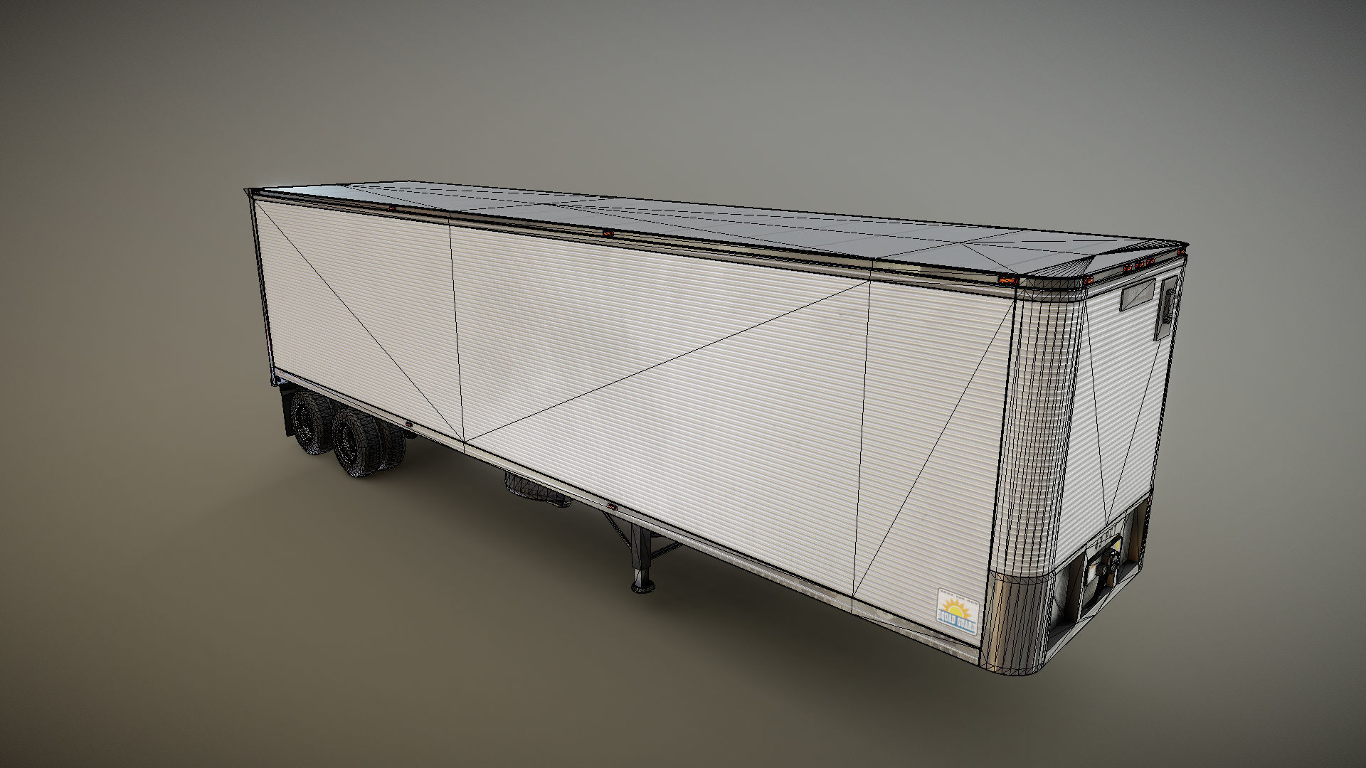 Dry van semi trailer Low-poly 3D model_33