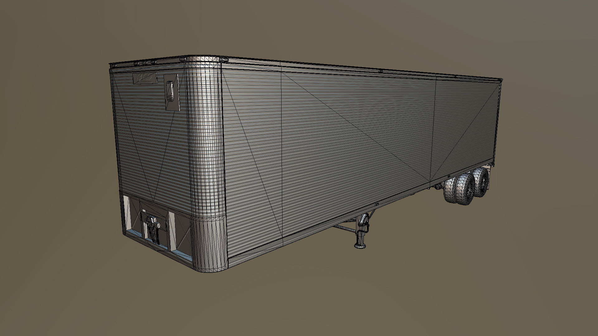 Dry van semi trailer Low-poly 3D model_30